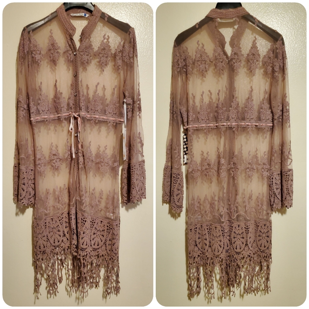 Given Kale sheer lace duster